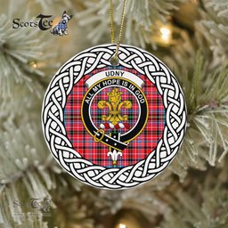 Udny Tartan Ornament,  ceramic ornament, personalized christmas ornaments, christmas tree ornaments, christmas door decorations, Plaid Ornament, Tartan Ceramic Ornament