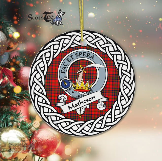 Matheson Tartan Ornament,  ceramic ornament, personalized christmas ornaments, christmas tree ornaments, christmas door decorations, Plaid Ornament, Tartan Ceramic Ornament