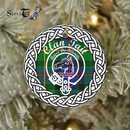 Tait Tartan Ornament,  ceramic ornament, personalized christmas ornaments, christmas tree ornaments, christmas door decorations, Plaid Ornament, Tartan Ceramic Ornament