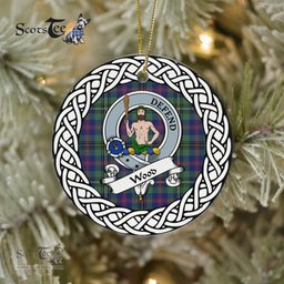 Wood Tartan Ornament,  ceramic ornament, personalized christmas ornaments, christmas tree ornaments, christmas door decorations, Plaid Ornament, Tartan Ceramic Ornament