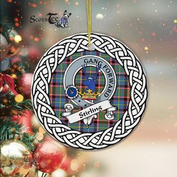 Stirling Tartan Ornament,  ceramic ornament, personalized christmas ornaments, christmas tree ornaments, christmas door decorations, Plaid Ornament, Tartan Ceramic Ornament
