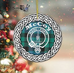 McCoy Tartan Ornament,  ceramic ornament, personalized christmas ornaments, christmas tree ornaments, christmas door decorations, Plaid Ornament, Tartan Ceramic Ornament