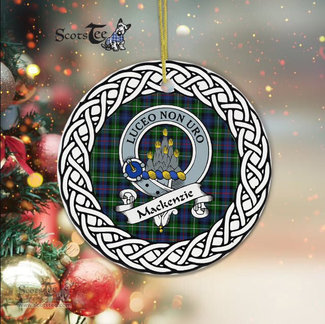 MacKenzie Tartan Ornament,  ceramic ornament, personalized christmas ornaments, christmas tree ornaments, christmas door decorations, Plaid Ornament, Tartan Ceramic Ornament