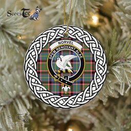 Norvel Tartan Ornament,  ceramic ornament, personalized christmas ornaments, christmas tree ornaments, christmas door decorations, Plaid Ornament, Tartan Ceramic Ornament