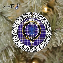 Ochterlony Tartan Ornament,  ceramic ornament, personalized christmas ornaments, christmas tree ornaments, christmas door decorations, Plaid Ornament, Tartan Ceramic Ornament