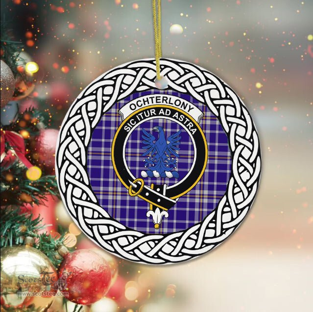Ochterlony Tartan Ornament,  ceramic ornament, personalized christmas ornaments, christmas tree ornaments, christmas door decorations, Plaid Ornament, Tartan Ceramic Ornament