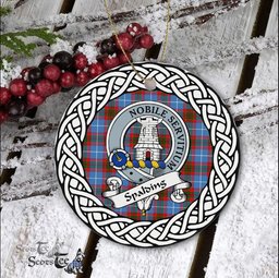 Spalding Tartan Ornament,  ceramic ornament, personalized christmas ornaments, christmas tree ornaments, christmas door decorations, Plaid Ornament, Tartan Ceramic Ornament
