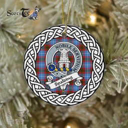 Spalding Tartan Ornament,  ceramic ornament, personalized christmas ornaments, christmas tree ornaments, christmas door decorations, Plaid Ornament, Tartan Ceramic Ornament