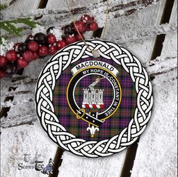 Macdonalds Of Ranald Tartan Ornament,  ceramic ornament, personalized christmas ornaments, christmas tree ornaments, christmas door decorations, Plaid Ornament, Tartan Ceramic Ornament