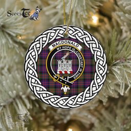Macdonalds Of Ranald Tartan Ornament,  ceramic ornament, personalized christmas ornaments, christmas tree ornaments, christmas door decorations, Plaid Ornament, Tartan Ceramic Ornament