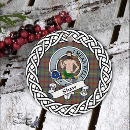 Shaw Of Sauchie Tartan Ornament,  ceramic ornament, personalized christmas ornaments, christmas tree ornaments, christmas door decorations, Plaid Ornament, Tartan Ceramic Ornament