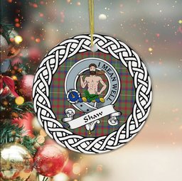 Shaw Of Sauchie Tartan Ornament,  ceramic ornament, personalized christmas ornaments, christmas tree ornaments, christmas door decorations, Plaid Ornament, Tartan Ceramic Ornament