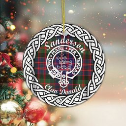 Sanderson Tartan Ornament,  ceramic ornament, personalized christmas ornaments, christmas tree ornaments, christmas door decorations, Plaid Ornament, Tartan Ceramic Ornament