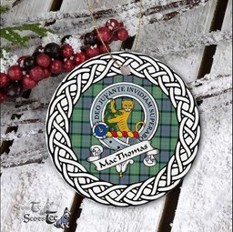 MacThomas Tartan Ornament,  ceramic ornament, personalized christmas ornaments, christmas tree ornaments, christmas door decorations, Plaid Ornament, Tartan Ceramic Ornament