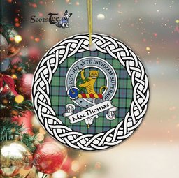 MacThomas Tartan Ornament,  ceramic ornament, personalized christmas ornaments, christmas tree ornaments, christmas door decorations, Plaid Ornament, Tartan Ceramic Ornament