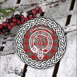 MacBain Clan Tartan Crest Badge Plaid Ornament Gift. Christmas Tree Ornament Tartan Ornament Great Christmas Ornaments Gift - Scotstee Shop