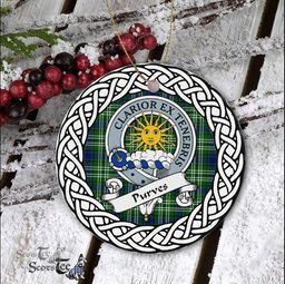 Purves Tartan Ornament,  ceramic ornament, personalized christmas ornaments, christmas tree ornaments, christmas door decorations, Plaid Ornament, Tartan Ceramic Ornament