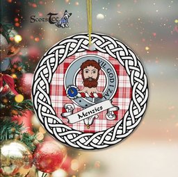 Menzies Tartan Ornament,  ceramic ornament, personalized christmas ornaments, christmas tree ornaments, christmas door decorations, Plaid Ornament, Tartan Ceramic Ornament