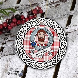 Menzies Tartan Ornament,  ceramic ornament, personalized christmas ornaments, christmas tree ornaments, christmas door decorations, Plaid Ornament, Tartan Ceramic Ornament