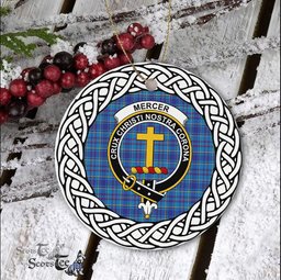 Mercer Tartan Ornament,  ceramic ornament, personalized christmas ornaments, christmas tree ornaments, christmas door decorations, Plaid Ornament, Tartan Ceramic Ornament