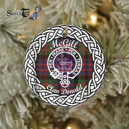 McGill Tartan Ornament,  ceramic ornament, personalized christmas ornaments, christmas tree ornaments, christmas door decorations, Plaid Ornament, Tartan Ceramic Ornament