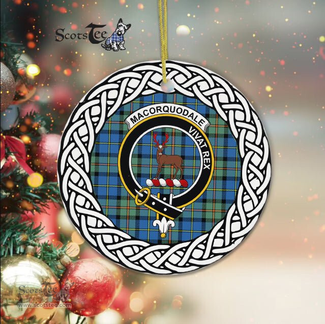 MacCorquodale Tartan Ornament,  ceramic ornament, personalized christmas ornaments, christmas tree ornaments, christmas door decorations, Plaid Ornament, Tartan Ceramic Ornament