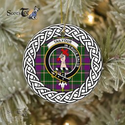 Tailyour (Or Taylor) Tartan Ornament,  ceramic ornament, personalized christmas ornaments, christmas tree ornaments, christmas door decorations, Plaid Ornament, Tartan Ceramic Ornament