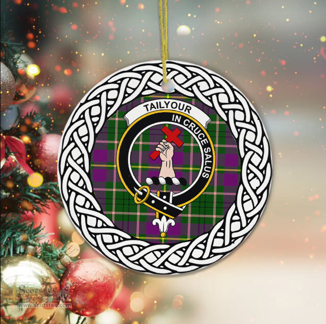 Tailyour (Or Taylor) Tartan Ornament,  ceramic ornament, personalized christmas ornaments, christmas tree ornaments, christmas door decorations, Plaid Ornament, Tartan Ceramic Ornament