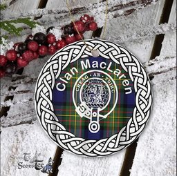 MacLaren Scottish Clan Tartan Crest Badge Old Plaid Ornament Gift. Christmas Tree Ornament Tartan Ornament Great Christmas Ornaments Gift - Scotstee Shop