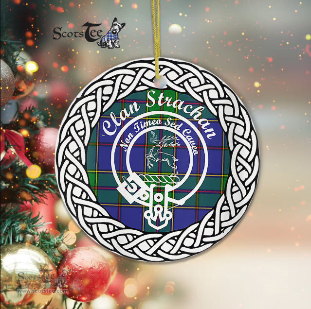 Scotstee Shop - Strachan Clan Tartan Plaid Crest Badge Plaid Ornament Gift. Christmas Tree Ornament Tartan Ornament Great Christmas Ornaments Gift