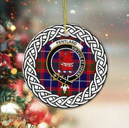 Pentland Tartan Ornament,  ceramic ornament, personalized christmas ornaments, christmas tree ornaments, christmas door decorations, Plaid Ornament, Tartan Ceramic Ornament