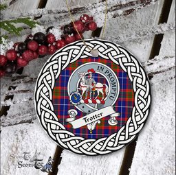 Trotter Tartan Ornament,  ceramic ornament, personalized christmas ornaments, christmas tree ornaments, christmas door decorations, Plaid Ornament, Tartan Ceramic Ornament