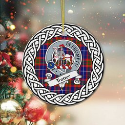 Trotter Tartan Ornament,  ceramic ornament, personalized christmas ornaments, christmas tree ornaments, christmas door decorations, Plaid Ornament, Tartan Ceramic Ornament