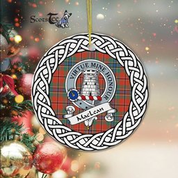 MacLean Tartan Ornament,  ceramic ornament, personalized christmas ornaments, christmas tree ornaments, christmas door decorations, Plaid Ornament, Tartan Ceramic Ornament