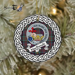 Macdonalds Of Donald Tartan Ornament,  ceramic ornament, personalized christmas ornaments, christmas tree ornaments, christmas door decorations, Plaid Ornament, Tartan Ceramic Ornament