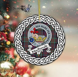 Macdonalds Of Donald Tartan Ornament,  ceramic ornament, personalized christmas ornaments, christmas tree ornaments, christmas door decorations, Plaid Ornament, Tartan Ceramic Ornament