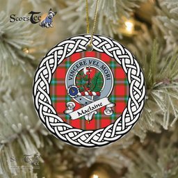 MacLaine Tartan Ornament,  ceramic ornament, personalized christmas ornaments, christmas tree ornaments, christmas door decorations, Plaid Ornament, Tartan Ceramic Ornament