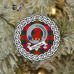 MacNicol Tartan Ornament,  ceramic ornament, personalized christmas ornaments, christmas tree ornaments, christmas door decorations, Plaid Ornament, Tartan Ceramic Ornament