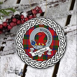 MacNicol Tartan Ornament,  ceramic ornament, personalized christmas ornaments, christmas tree ornaments, christmas door decorations, Plaid Ornament, Tartan Ceramic Ornament