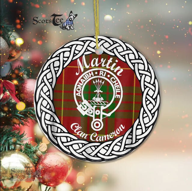 Martin Tartan Ornament,  ceramic ornament, personalized christmas ornaments, christmas tree ornaments, christmas door decorations, Plaid Ornament, Tartan Ceramic Ornament