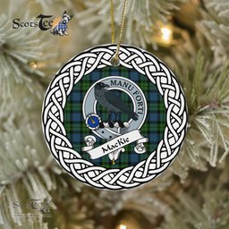 MacKie Tartan Ornament,  ceramic ornament, personalized christmas ornaments, christmas tree ornaments, christmas door decorations, Plaid Ornament, Tartan Ceramic Ornament