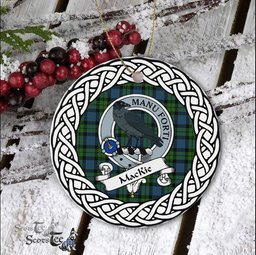 MacKie Tartan Ornament,  ceramic ornament, personalized christmas ornaments, christmas tree ornaments, christmas door decorations, Plaid Ornament, Tartan Ceramic Ornament