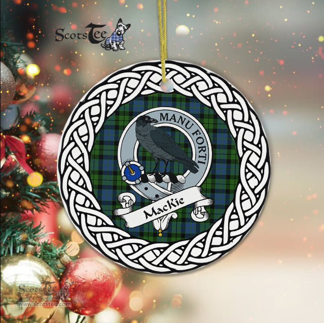 MacKie Tartan Ornament,  ceramic ornament, personalized christmas ornaments, christmas tree ornaments, christmas door decorations, Plaid Ornament, Tartan Ceramic Ornament