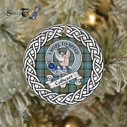 Cathcart Scottish Clan Tartan Crest Badge Plaid Ornament Gift. Christmas Tree Ornament Cathcart Clan Tartan Ornament,  ceramic ornament, personalized christmas ornaments, christmas tree ornaments, christmas door decorations, Plaid Ornament, Tartan Ceramic Ornament