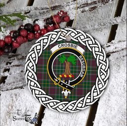 Crosbie Scottish Clan Tartan Crest Badge Plaid Ornament Gift. Christmas Tree Ornament Crosbie Clan Tartan Ornament,  ceramic ornament, personalized christmas ornaments, christmas tree ornaments, christmas door decorations, Plaid Ornament, Tartan Ceramic Ornament