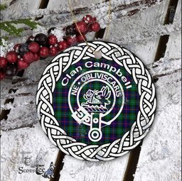 Campbell Of Cawdor Modern Clan Tartan Crest Badge Plaid Ornament Gift. Christmas Tree Ornament Campbell Clan Tartan Ornament Great Calder Ornaments Gift - Scotstee Shop