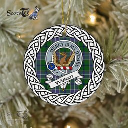 Wishart Tartan Ornament,  ceramic ornament, personalized christmas ornaments, christmas tree ornaments, christmas door decorations, Plaid Ornament, Tartan Ceramic Ornament