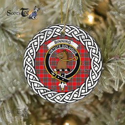 Binning of Wallingford Scottish Clan Tartan Crest Badge Plaid Ornament Gift. Christmas Tree Ornament Binning Clan Tartan Ornament,  ceramic ornament, personalized christmas ornaments, christmas tree ornaments, christmas door decorations, Plaid Ornament, Tartan Ceramic Ornament