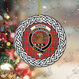 Binning of Wallingford Scottish Clan Tartan Crest Badge Plaid Ornament Gift. Christmas Tree Ornament Binning Clan Tartan Ornament,  ceramic ornament, personalized christmas ornaments, christmas tree ornaments, christmas door decorations, Plaid Ornament, Tartan Ceramic Ornament