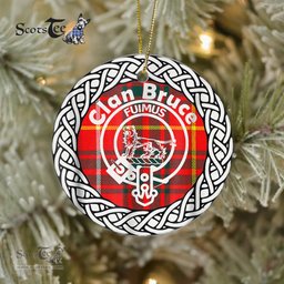Bruce Modern Scottish Clan Tartan Crest Badge Plaid Ornament Gift. Christmas Tree Ornament Brodie Clan Tartan Ornament,  ceramic ornament, personalized christmas ornaments, christmas tree ornaments, christmas door decorations, Plaid Ornament, Tartan Ceramic Ornament